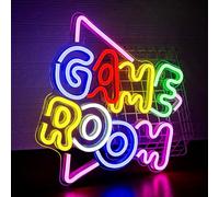 SIGNSHIP Game Room Neon Led Gaming Scritte Neon 34*32cm per Stanza di Gioco | Insegne Luminose USB 5 Livelli Dimmerabili Ottimo Regalo per Giocatori, Scritta Led per Camera da Letto e Tana degli Uomini