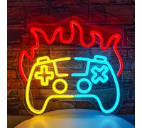 SIGNSHIP Insegna al neon per giochi Gaming Fire Dimmerabile LED alimentato da USB con interruttore Insegna al neon per giochi colorati per decorazioni per sala giochi