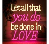 SIGNSHIP Let all that you do be done in Love Neon Led, Love Led Neon per decorazione da parete, insegna luminosa dimmerabile per matrimonio, camera, compleanno, San Valentino, festa, regalo