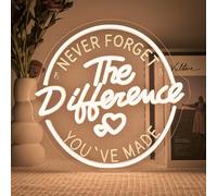 SIGNSHIP Targhetta luminosa al neon Mai dimenticare la differenza che fai, Targa led per decorazione da parete, Scritta led segno luminoso Targhetta luminosa al neon per decorazione da parete per
