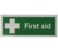 SIGNSLAB FA00607R-Cartello di sicurezza "First Aid", PVC, 100 mm x 250 mm