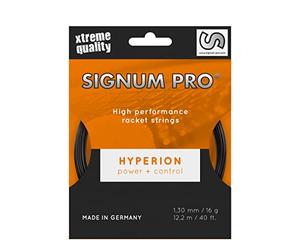Signum Pro Hyperion - Corda da Tennis, 1,30 mm x 12 m, Colore: Nero