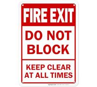 Sigo Signs Fuoco Exit Do Not Block Keep Clear in ogni momento segno sicurezza federale 10 x7 alluminio per uso interno o esterno