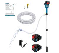 SIGOMAY Pompa travaso liquidi a batteria, compatibile con batteria Makita 18V, Kit pompa olio e pompa acqua con 2x4.0Ah batterias e caricabatterie, 3 velocità max. 2400 L/h, per cisterna, piscina
