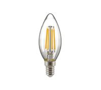 SIGOR 9019604127 - Lampadina a LED con filamento, a Forma di Candela, E14/230 V, Trasparente