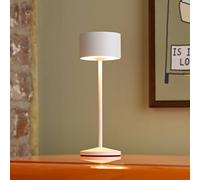 Sigor Lampada da tavolo LED a batteria Veluna, bianca, set da 3, 25 cm, IP44 Sigor