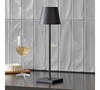 Sigor Lampada da tavolo ricaricabile Nuindie LED, USB-C, nera, IP54, dimmerabile Sigor