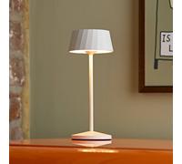 Sigor Lampada LED da tavolo a batteria Facetta, bianca, 22 cm, metallo, CCT IP44 Sigor