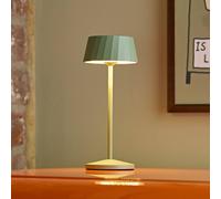 Sigor Lampada LED da tavolo a batteria Facetta, verde, altezza 22 cm, metallo, CCT Sigor