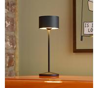 Sigor Lampada LED da tavolo a batteria Veluna, nera, altezza 25 cm IP44 dimmerabile Sigor