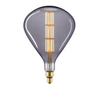 Sigor Lampadina LED Giant Tear E27 8W a filamenti 1.800K dimmerabile titanio Sigor