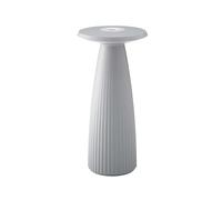 Sigor Nuflair - Lampada da tavolo dimmerabile a LED ricaricabile con vaso di fiori integrato per interni ed esterni, altezza 24 cm, easy-connect caricabatterie, durata della luce 12 ore, grigio nebbia