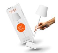 Sigor Nuindie IP54 Lampada LED da tavolo ricaricabile 38 cm rotonda USB-C bianco Sigor
