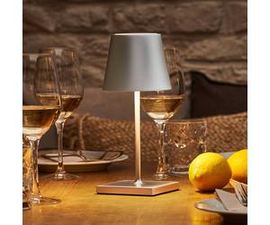 Sigor Nuindie mini lampada da tavolo ricaricabile a LED, Easy Connect, argento, Sigor