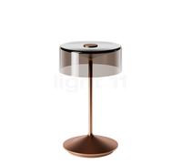 Sigor Numotion Lampada da tavolo ricaricabile a LED, bronzo, vetro, IP54, dimmerabile Sigor