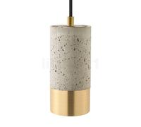 Sigor Upset Concrete Lampada a sospensione, luce di cemento/anello dorato