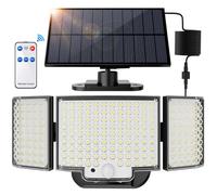 SIGRILL Topabol Faretto LED da Esterno con Sensore di Movimento, 212 LED 3 Modos Lampada Solare da Esterno, IP65 Grandi Luce Solare LED Esterno, 340° Illuminazione (1 Pezzi - Bianco Freddo)