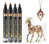 SigWong Pennarelli Acrilici Pennarello, 4 Pezzi Pennarelli Marcatori Vernice Permanente, Impermeabile e riflettente, Pennarelli per Pittura - Bronzo