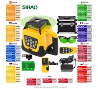SIHAO 360 ° Livello laser rotante - Raggio rosso autolivellante con telecomando e ricevitore per l'allineamento di costruzioni, interni ed esterni Tripod and Staff Kit