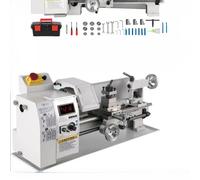 SIHAO 650W 8"x14" Mini tornio in metallo 210×350mm Tornio di precisione a velocità variabile per tornitura/foratura/filatura/fresatura fai da te