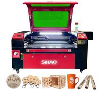 Sihao - Macchina per incisione laser CO2 da 80 W, 700 x 500 mm, 220 V, presa europea, controllo Ruida con porta USB, per legno, carta, plastica, pelle, ceramica, resina, ecc. (80 W di aggiornamento)