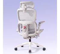 SIHOO B300 Pro Sedia Ergonómica Ufficio Supporto Lombare Adattivo, Bianco | Braccioli Ribaltabili e Girevoli 6D, Poggiatesta Largo 3D, Rete Traspirante, Inclinazione a 135°, Schienale Alto