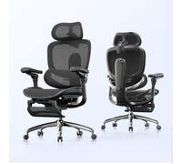 SIHOO Doro C300ProV2 Sedia Ufficio Ergonómica,Supporto Adattivo,Poggiapiedi | Braccioli 8D, Mesh Traspirante, Inclinazione a 135°, Schienale Alto, Nero Jet, per Lunghe Sessioni di Lavoro