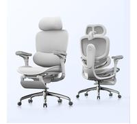 SIHOO Doro C300ProV2 Sedia Ufficio Ergonómica,Supporto Adattivo,Poggiapiedi | Braccioli 8D, Rete Traspirante, Inclinazione a 135°, Schienale Alto, Grigio, per Lunghe Sessioni di Lavoro