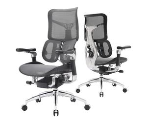 SIHOO Doro S300 Sedia Ergonomica da Ufficio, Computer, Gioco con Supporto Lombare Dinamico Duale, Braccioli Coordinati 6D, Spedito in 2 Pacchi Separati (Nero Velluto Rete)