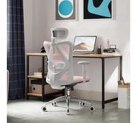 SIHOO M18 Sedia Ufficio ergonomica,Sedia scrivania, con Supporto Lombare per Poggiatesta e Bracciolo Regolabile,Schienale Alto in Rete,Portata Massima 150 kg(Rosa Chiaro)