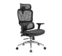 SIHOO M56B Sedia da ufficio ergonomica - Sedia direzionale con schienale alto, supporto lombare dinamico 3D, Poggiatesta 3D regolabile e seduta a rete traspirante per comfort in scrivania, Nero