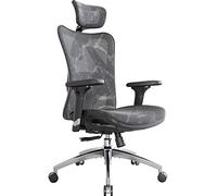 SIHOO M57 Sedia ergonomica da ufficio,design completamente traspirante,per computer,schienale alto,regolabile 3D,con braccioli e supporto lombare(Grigio)