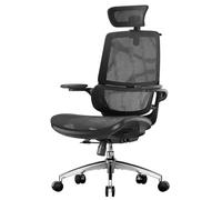 SIHOO M59AS Sedia da Ufficio Ergonomica, con braccioli ribaltabili 3D, doppio schienale e supporto lombare adattivo, sedia in rete ideale per l’ufficio a casa(Nero)