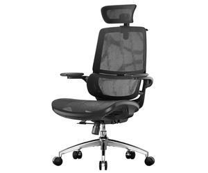 SIHOO M59AS Sedia da Ufficio Ergonomica, con braccioli ribaltabili 3D, doppio schienale e supporto lombare adattivo, sedia in rete ideale per l’ufficio a casa(Nero)