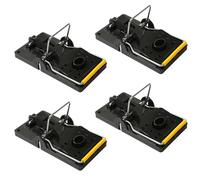 SiHuiTu 4 trappole per topi, confezione da 4 trappole a scatto riutilizzabili resistenti che uccidono istantaneamente, cattura topi ad alta sensibilità, trappola per roditori sicura ed efficace, per