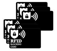 SiHuiTu Confezione da 4 carte con blocco RFID, protezione per carte di debito e credito, blocco NFC senza contatto, protezione per portafogli, protezione integrale, Nero , 85.5mm*54mm, Contemporaneo