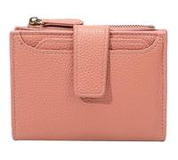 SiHuiTu Portafoglio da donna in pelle vegana con blocco RFID, borsa compatta a doppia piega con tasca portamonete con cerniera, finestra per documenti, porta carte multiple per le signore, rosa