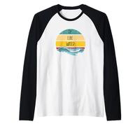 Sii Come L'acqua Arti Marziali Taoismo Oceano Retro Vintage Maglia con Maniche Raglan