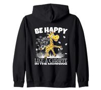 Sii Felice Come Una Giraffa al Mattino Giraffe Divertenti Felpa con Cappuccio