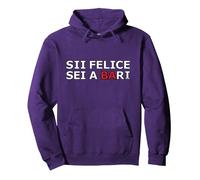 Sii Felice Sei A Bari Felpa con Cappuccio, Unisex per Adulti, Viola, XL