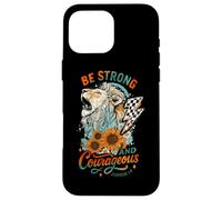 Sii forte e coraggioso Joshua 1:9 Lion Design Custodia per iPhone 16 Pro Max