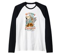 Sii Forte e Coraggioso Joshua 1:9 Lion Design Maglia con Maniche Raglan