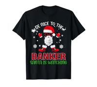 Sii Gentile con Il banchiere Babbo Natale Sta Guardando Un Maglietta