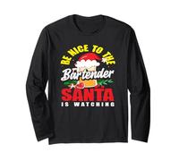 Sii Gentile con Il Barista Babbo Natale Sta Guardando Maglia a Manica