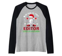 Sii Gentile con l'editore Babbo Natale Sta Guardando Natale Maglia con Maniche Raglan