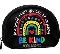 Sii gentile giornata di sensibilizzazione sull'autismo in un mondo in cui puoi essere qualsiasi cosa Portamonete Portamonete Donna e ragazza Borsa alla moda carina Portamonete Portachiavi Borsa da don