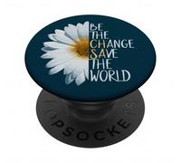 Sii il cambiamento, salva il mondo! Fiore di margherita PopSockets PopGrip Adesivo