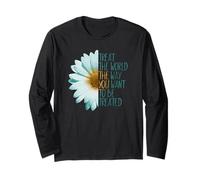 Sii Il Cambiamento, Tratta Il Mondo con dignità! Girasole Maglia a Manica