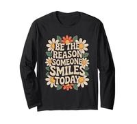 Sii la Ragione per Cui Qualcuno sorride Groovy Daisy Flower Retro Maglia a Manica