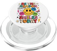 Sii la ragione per cui qualcuno sorride oggi Faccia felice colorata retrò PopSockets PopGrip per MagSafe